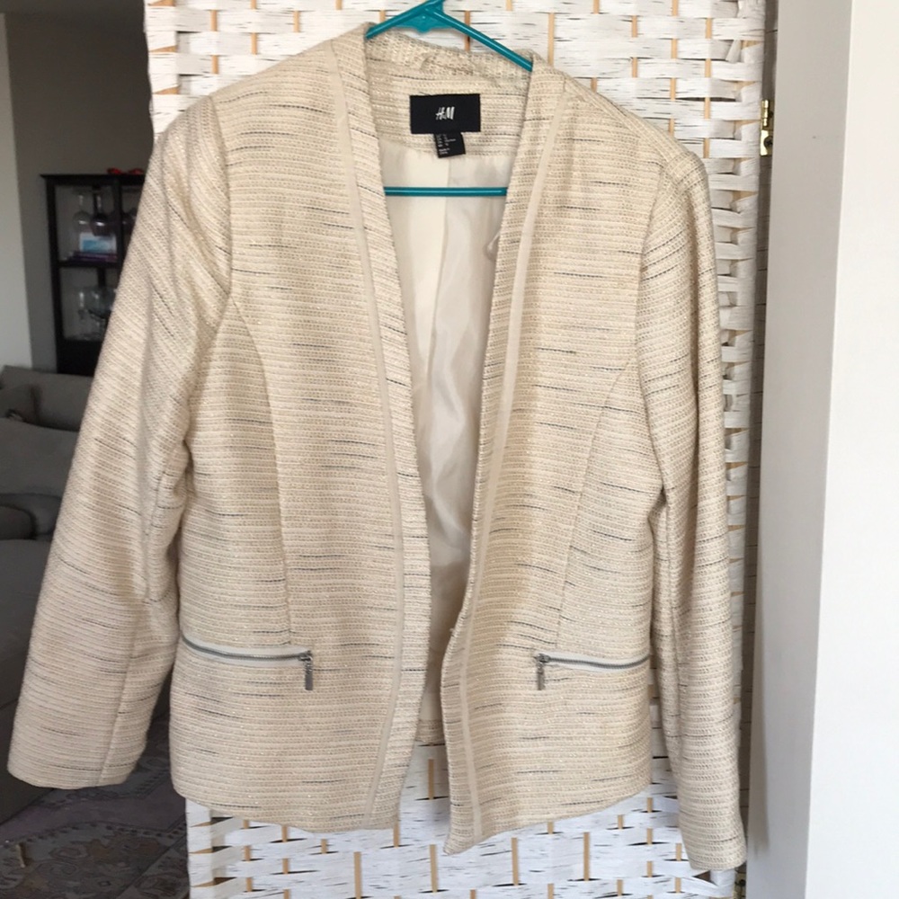 Hm cream blazer gold thread
